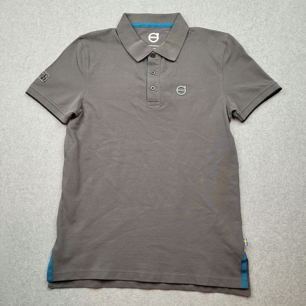 Volvo Polo Shirt Mens Small‎ Gray Official Merchandise Short Sleeve Pique Logo